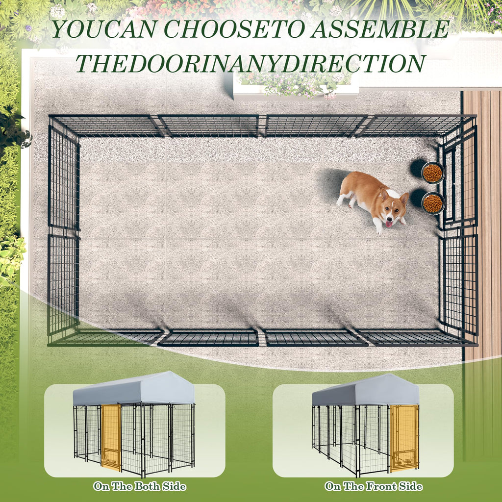 8x4x5.7 FT Heavy Duty Outdoor Dog Kennel with Roof G592365