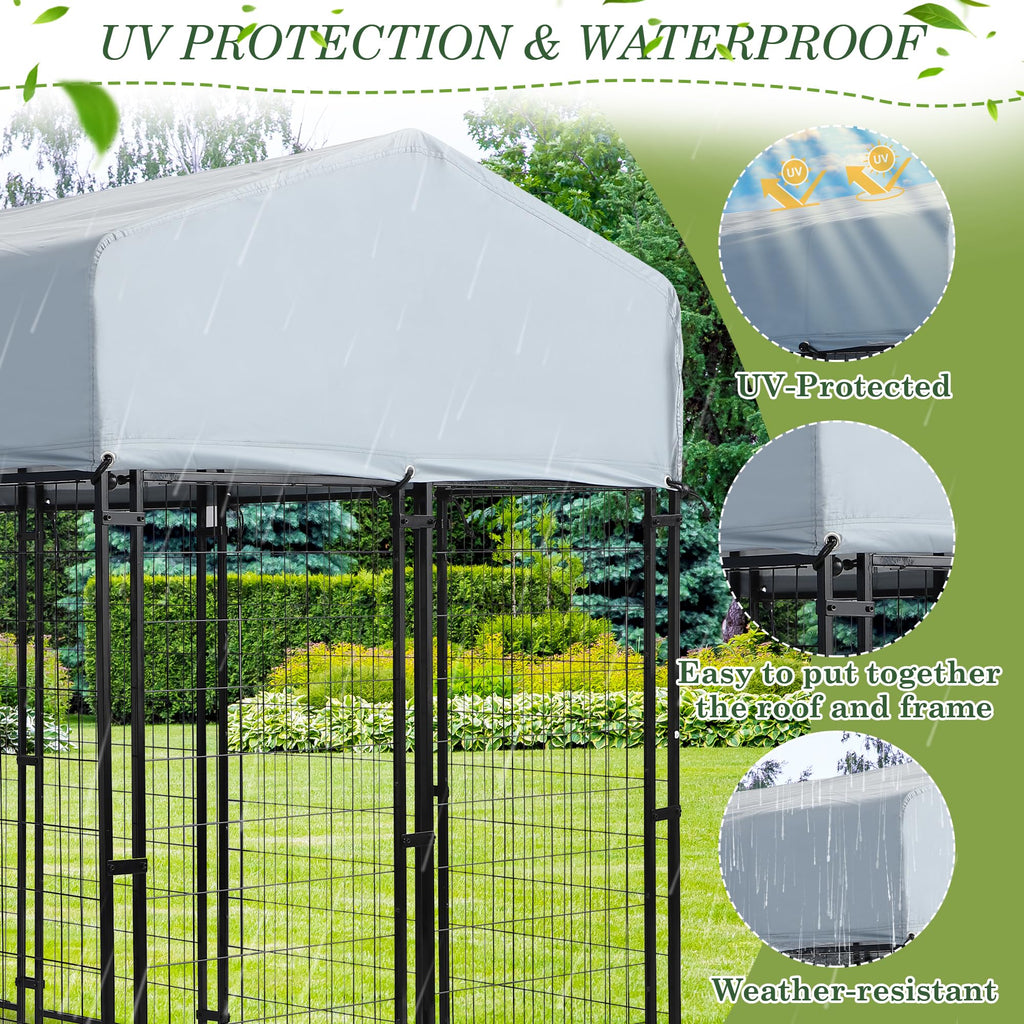 8x4x5.7 FT Heavy Duty Outdoor Dog Kennel with Roof G592365